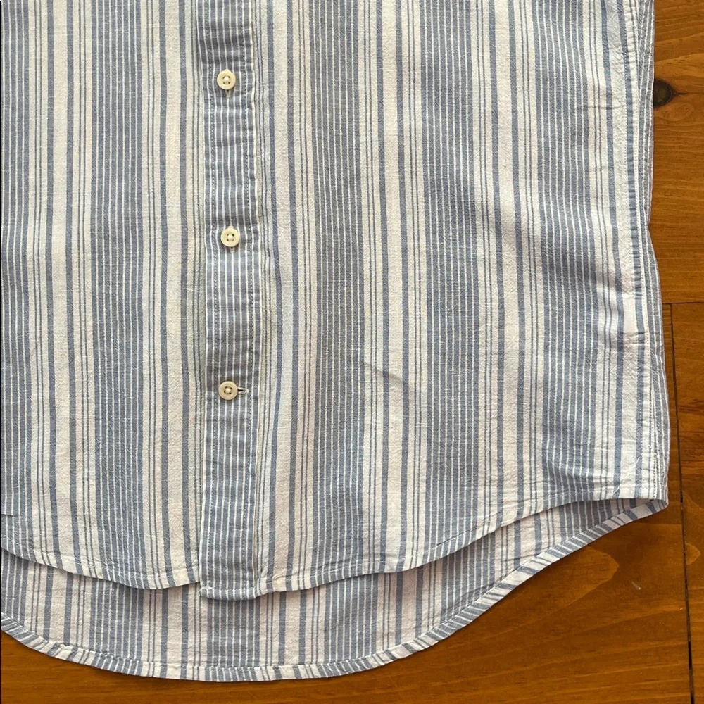 Tommy Hilfiger Striped Linen Short Sleeve Shirt Sz M